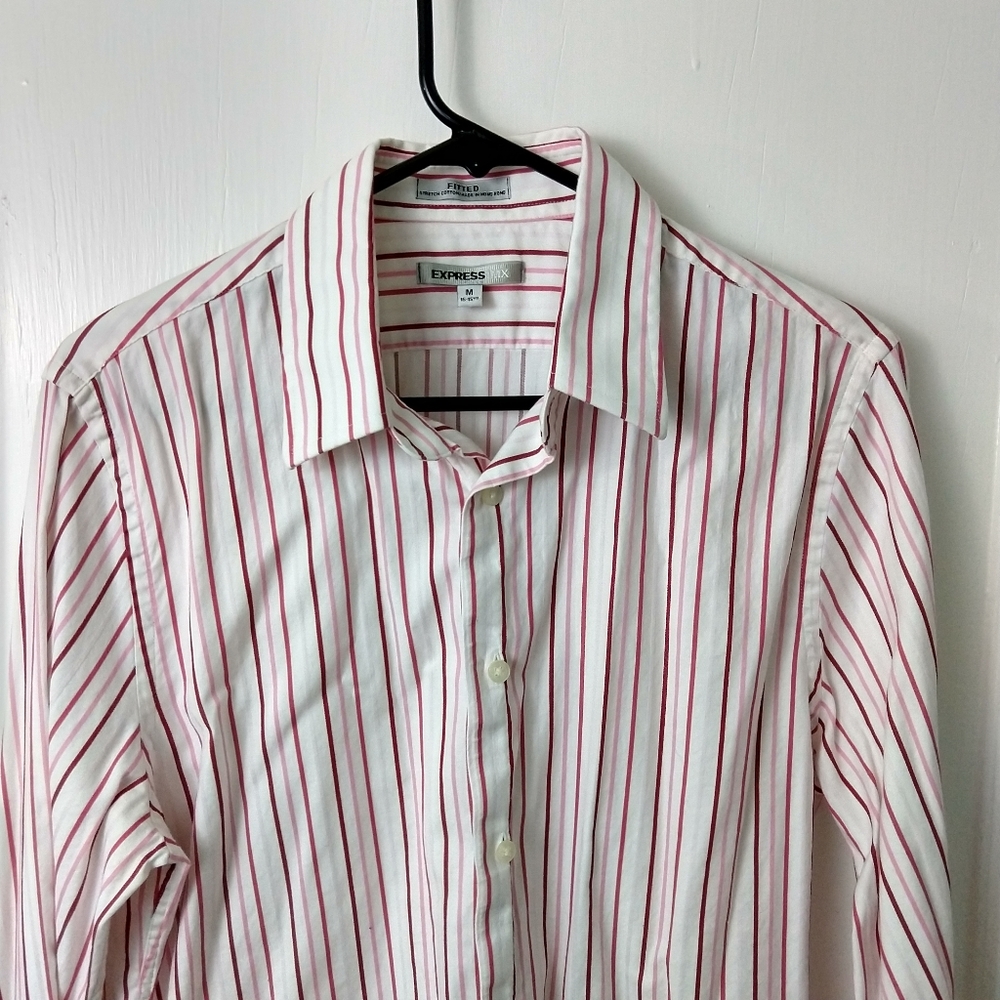 Express striped fitted dress shirt